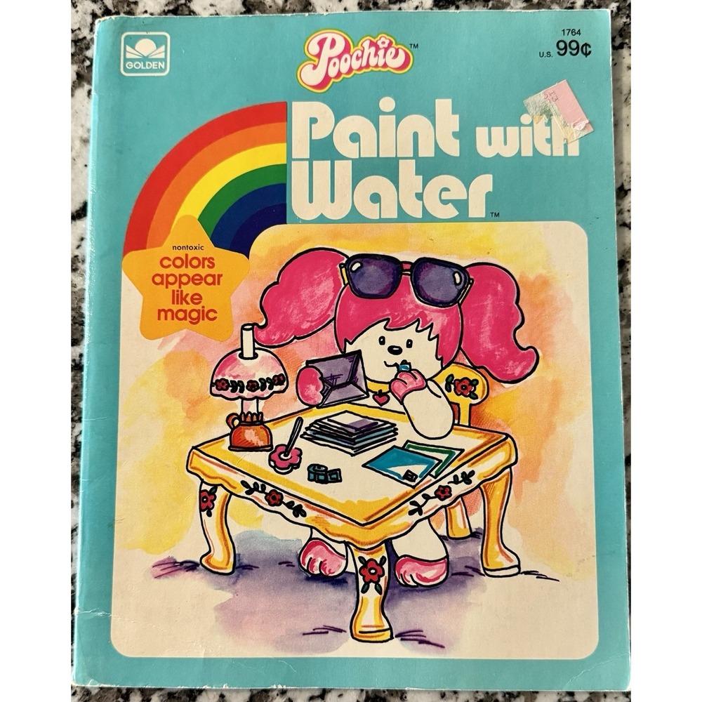 Vintage 1983 Poochie Paint With Water Coloring Book by Golden Mattel